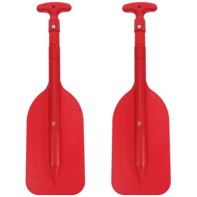 LIOOBO Telescopic Kayak Paddle Canoe Oar: Plastic Aluminum Alloy River Tubing Paddles Boating Accessories 2Pcs Red