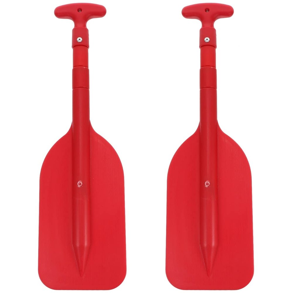LIOOBO Telescopic Kayak Paddle Canoe Oar: Plastic Aluminum Alloy River Tubing Paddles Boating Accessories 2Pcs Red