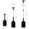 Telescopic Kayak Paddle Canoe Oar: Plastic Aluminum Alloy River Tubing Paddles Boating Accessories 2Pcs Black view 3