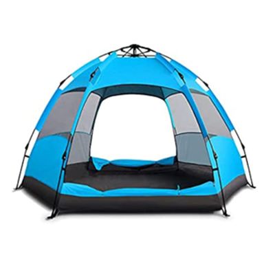4 Person Pop Up Tents for Camping Automatic Instant Tent Outdoor Rainproof Hexagonal Portable Light-Weight Large Tents Travel Hiking Beach Quick-Opening Family Tent Orange- 5-8 People