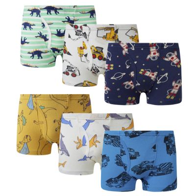 Family Feeling 6 Packs Little Boys' Cotton Boxer Brief Underwear Size 4T