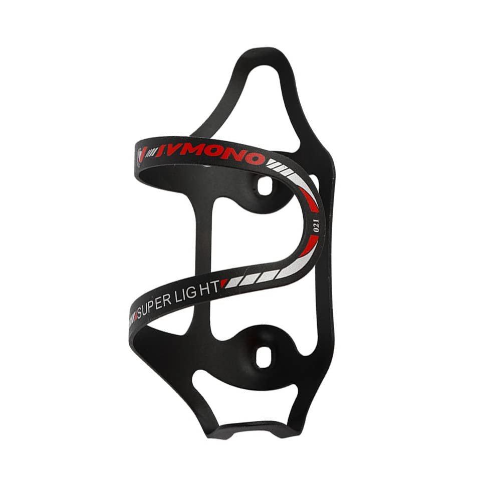 Bicycle Water Bottle Holder Self-propelled Mountain Bike Water Bottle Cage with Screws Aluminum Alloy Light Right Opening Road Bike Water Cup for Mountain & Road Bikes (Black-Red)