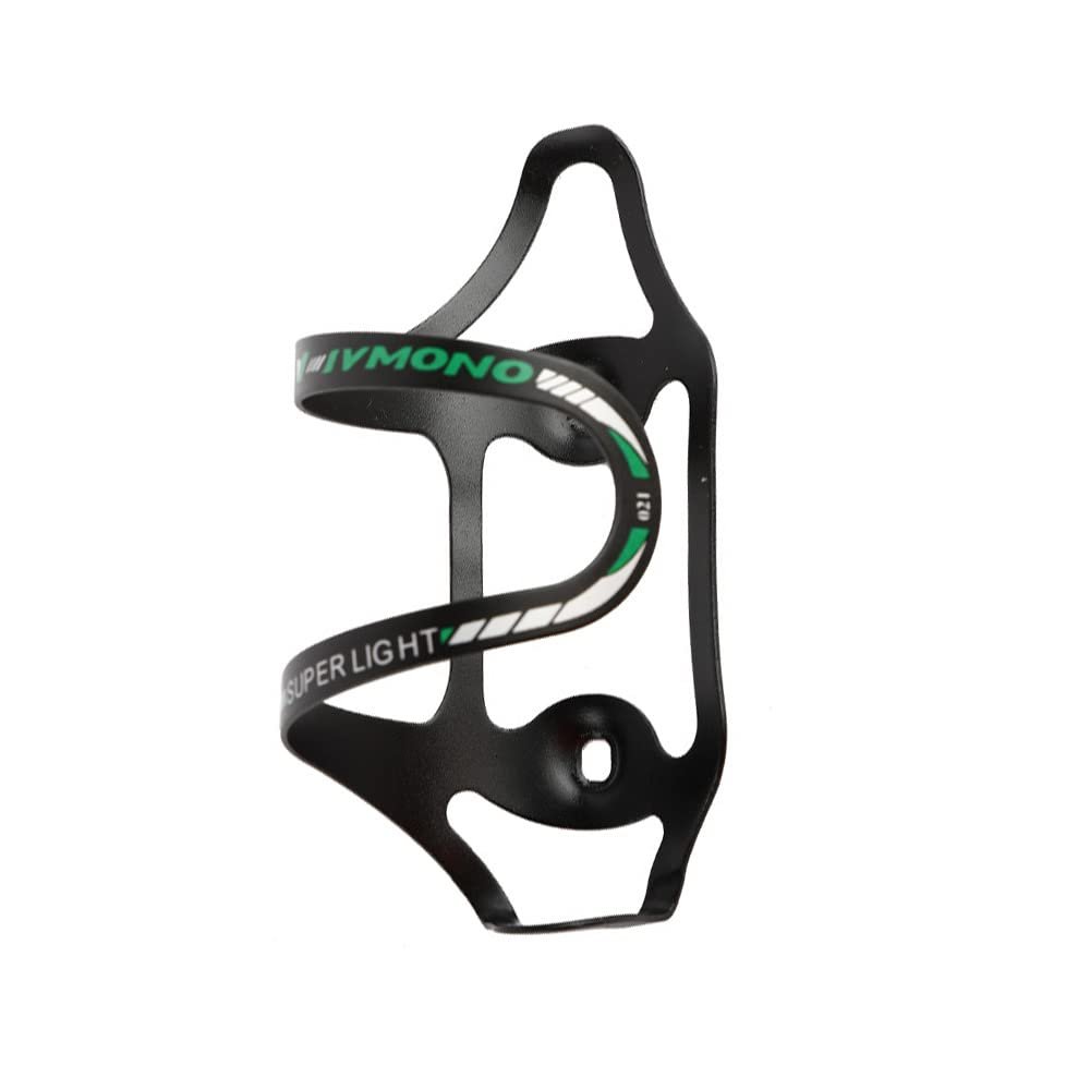 Bicycle Water Bottle Holder Self-propelled Mountain Bike Water Bottle Cage with Screws Aluminum Alloy Light Right Opening Road Bike Water Cup for Mountain & Road Bikes (Black-Green)