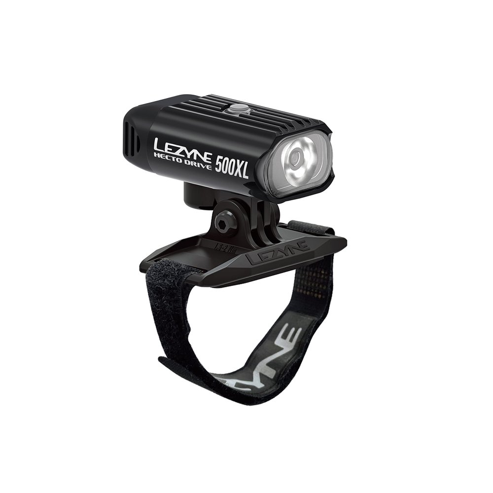 LEZYNE Hecto Drive 500XL Front Compact Bicycle Light, Helmet Kit, 500 Lumen, Aluminum Housing, Road, Mountain, Gravel Bike, USB Rechargeable| Includes GoPro Style Mount | CNC-Machined Aluminum