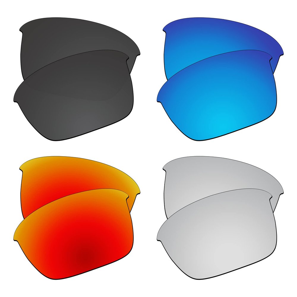 EZReplace Lenses Replacement for Oakley Thinlink OO9316 Sunglasses (Polarized Lenses) - Fits Oakley Thinlink Frame (Carbon Black+Ice Blue+Fire Red+Metal Silver)