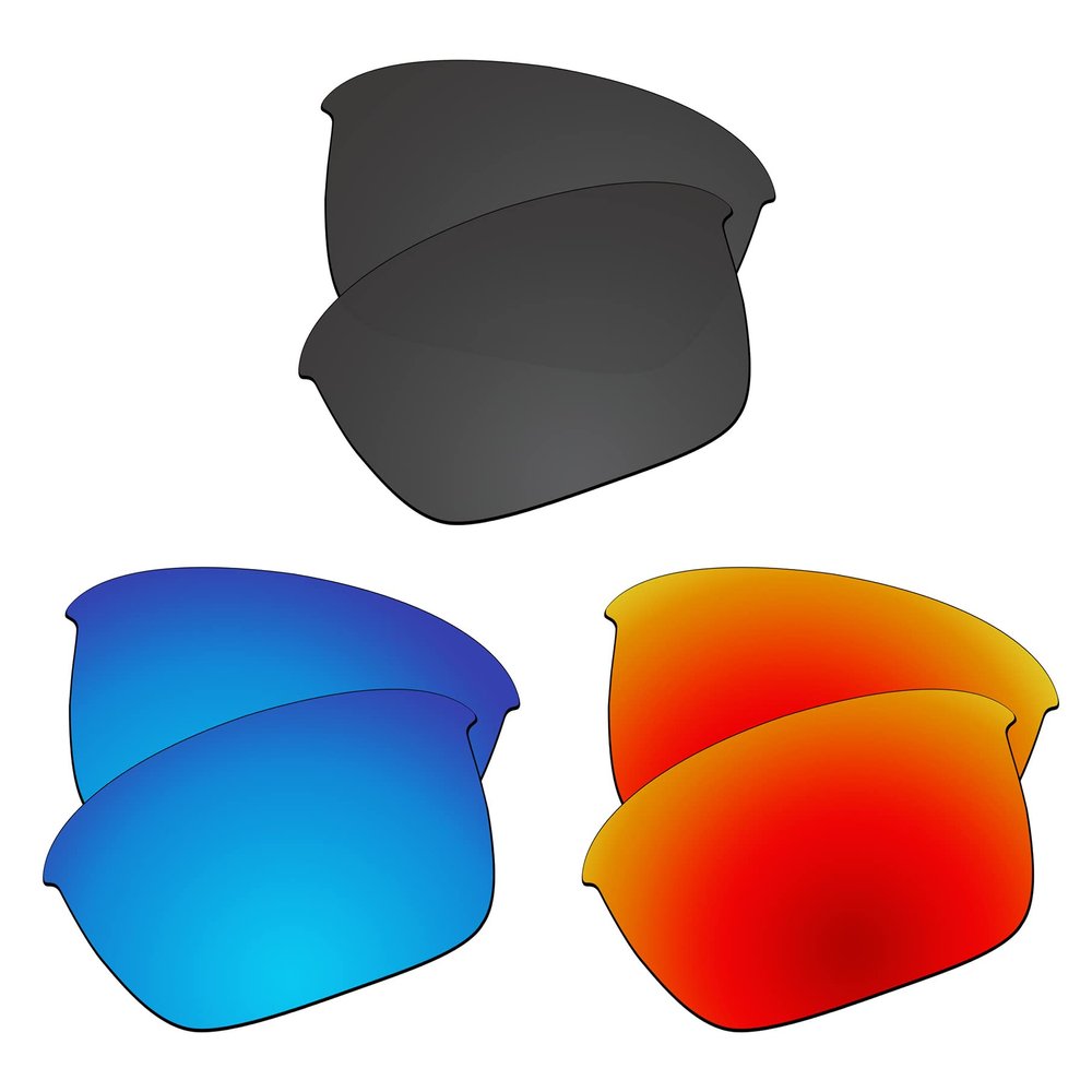 EZReplace Lenses Replacement for Oakley Thinlink OO9316 Sunglasses (Polarized Lenses) - Fits Oakley Thinlink Frame (Carbon Black+Ice Blue+Fire Red)