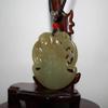 2" China Certified Nature Hetian Nephrite Sugar Jade Double Dragon Amulet Hand Carved Necklace Pendant 4819 view 3