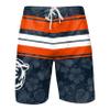 Chicago Bears NFL Mens Hibiscus Boardwalk Stripe Boardshorts view 1