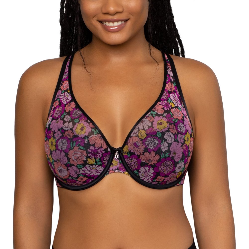 Curvy Couture Curvy Couture Women's Tulip Sexy Lace Plus Size Push Up Bra , Retro Roses, 44DD