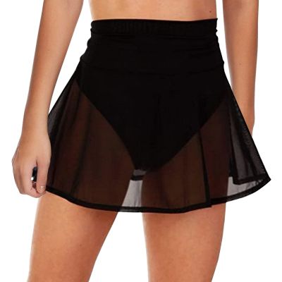 Maryia Sexy See Through Mesh Hot Shorts for Womens Sarongs Beach Wrap Sheer Bikini Skirts Swimsuit Beach Swimwear