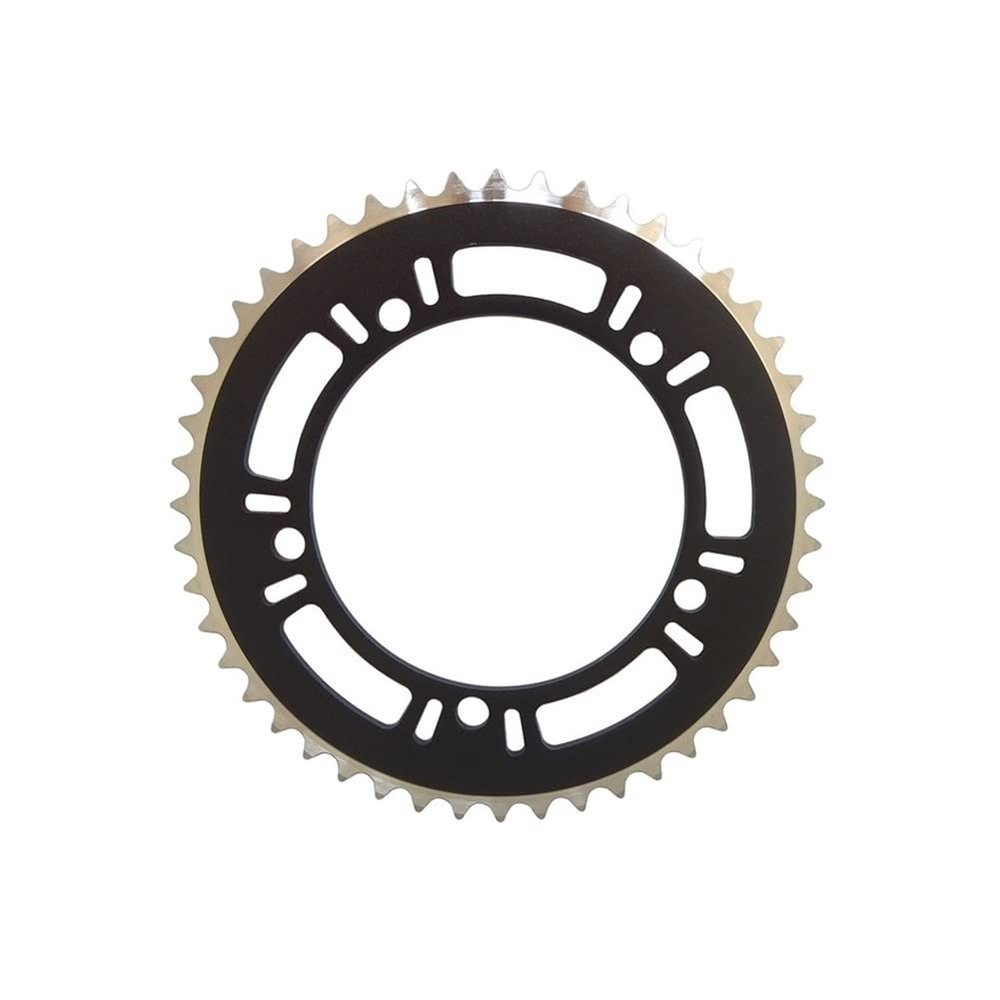 MYEEI 130 BCD Fixed Gear Single Speed Chain WheelBicycle Plate Bike Chainrings Chain Wheel Tooth Hollow Repair Track Crankset 44T 46T (Color : 48T Black Hollow)