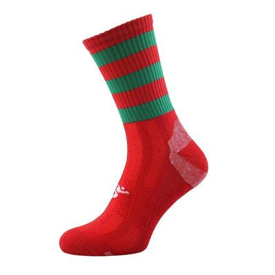 Precision Childrens/Kids Pro Hooped Socks (9 Toddler, 12 Little Kid) (Red/Green)