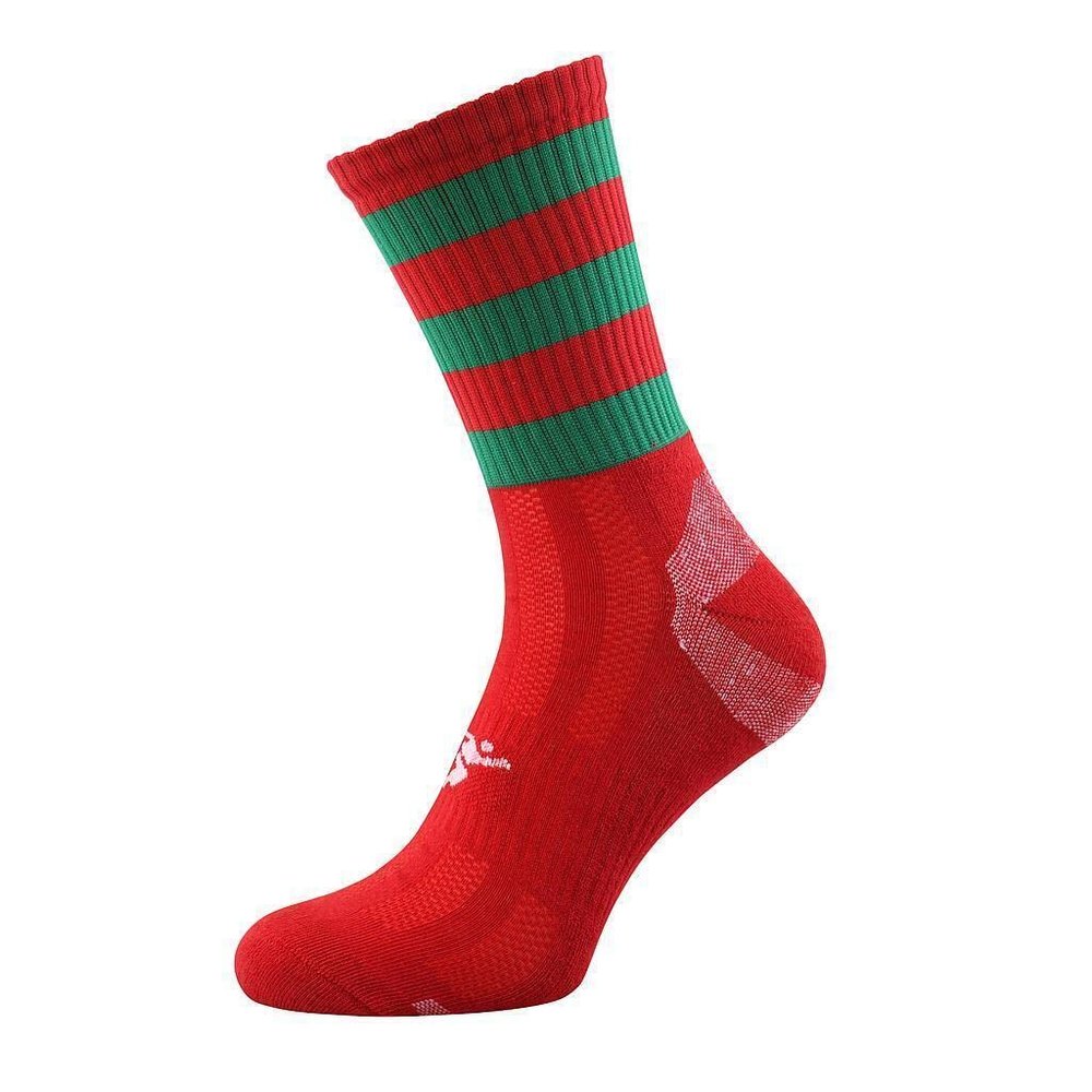 Precision Childrens/Kids Pro Hooped Socks (9 Toddler, 12 Little Kid) (Red/Green)