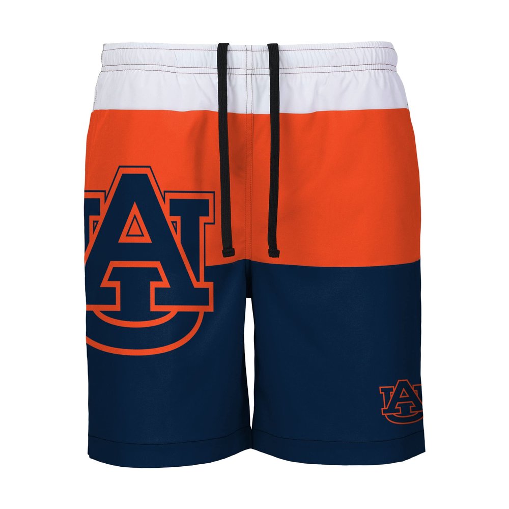 Auburn Tigers NCAA Mens 3 Stripe Big Logo Swimming Trunks