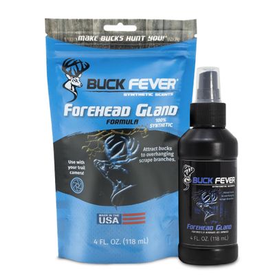Buck Fever Forehead Gland (4oz Synthetic) Syntheticly Formulated Buck Lure & Deer Attractant (not just Limited to Whitetail Deer) for Mock Scrapes, Licking Branches - Year-Round Hunting Scents