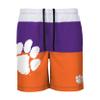 Clemson Tigers NCAA Mens 3 Stripe Big Logo Swimming Trunks view 1