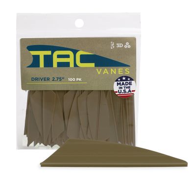 TAC Vanes Driver Hybrid Vanes, Archery & Bow Hunting, 100 Pack, 2.75" OD Green