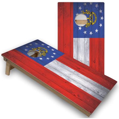 Skip's Garage Georgia Flag Corn Hole Set - Premium - No Accessories