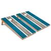Turquoise Striped Corn Hole Set - Premium - Include Hole Lights view 1