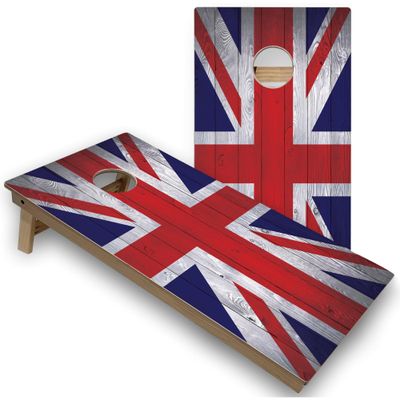 Skip's Garage British Flag Corn Hole Set - Regular - Include Case + Hole + Edge Lights