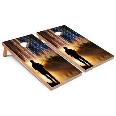 Skip's Garage American Flag Fishing Corn Hole Set - Regular - Include Carrying Case