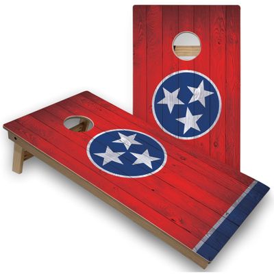 Skip's Garage Tennessee Flag Corn Hole Set - Regular - Include Case + Hole + Edge Lights