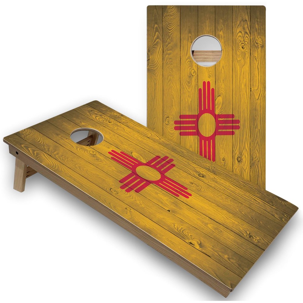 Skip's Garage New Mexico Flag Corn Hole Set - Premium - Include Carrying Case