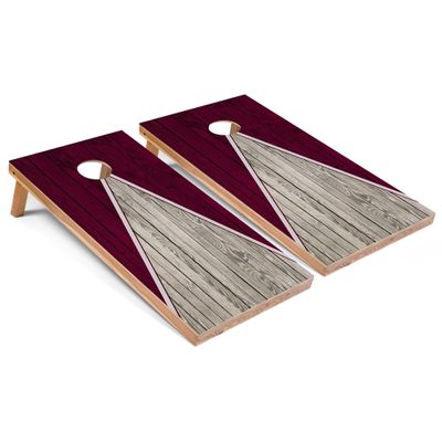Skip's Garage Maroon Pyramid Corn Hole Set - Regular - Include Case + Hole Lights