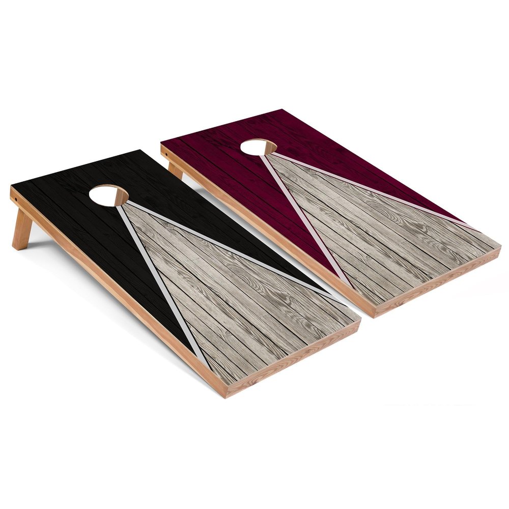 Skip's Garage Black and Maroon Pyramid Corn Hole Set - Regular - No Accessories