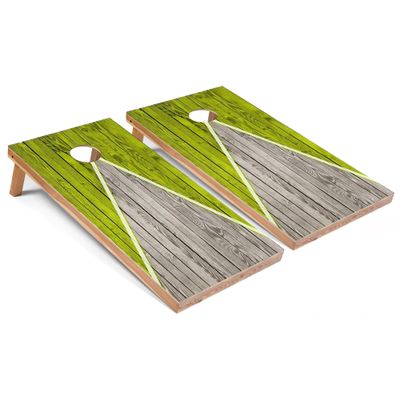 Skip's Garage Lime Green Pyramid Corn Hole Set - Premium - Include Case + Hole + Edge Lights