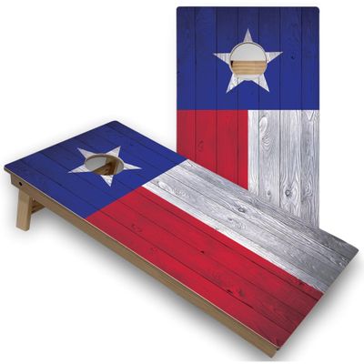 Skip's Garage Texas Flag Corn Hole Set - Premium - Include Edge Lights
