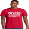 Medium Red Mens Crypto Millionaire Loading Bitcoin Ethereum Funny Deluxe Soft T-Shirt view 1