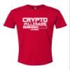 Medium Red Mens Crypto Millionaire Loading Bitcoin Ethereum Funny Deluxe Soft T-Shirt view 2