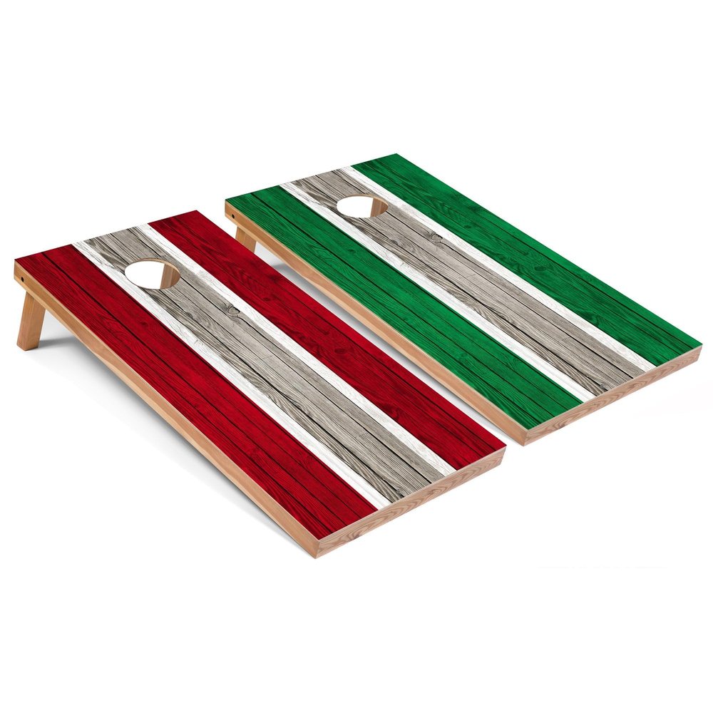 Red and Kelly Striped Corn Hole Set - Regular - Include Carrying Case