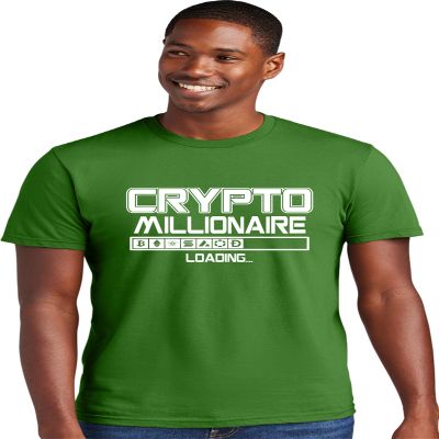 3X-Large Kelly Green Mens Crypto Millionaire Loading Bitcoin Ethereum Funny Deluxe Soft T-Shirt