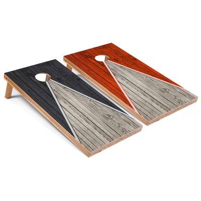 Skip's Garage Dark Grey and Orange Pyramid Corn Hole Set - Regular - No Accessories