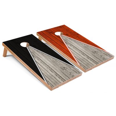 Skip's Garage Black and Orange Pyramid Corn Hole Set - Premium - No Accessories