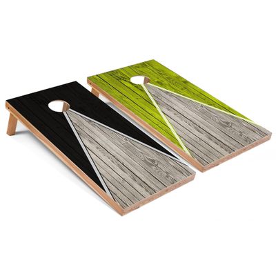 Skip's Garage Black and Lime Pyramid Corn Hole Set - Premium - No Accessories