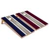 Navy and Maroon Striped Corn Hole Set - Premium - Include Case + Hole Lights view 1