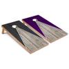 Skip's Garage Dark Grey and Purple Pyramid Corn Hole Set - Regular - Include Case + Edge Lights view 1