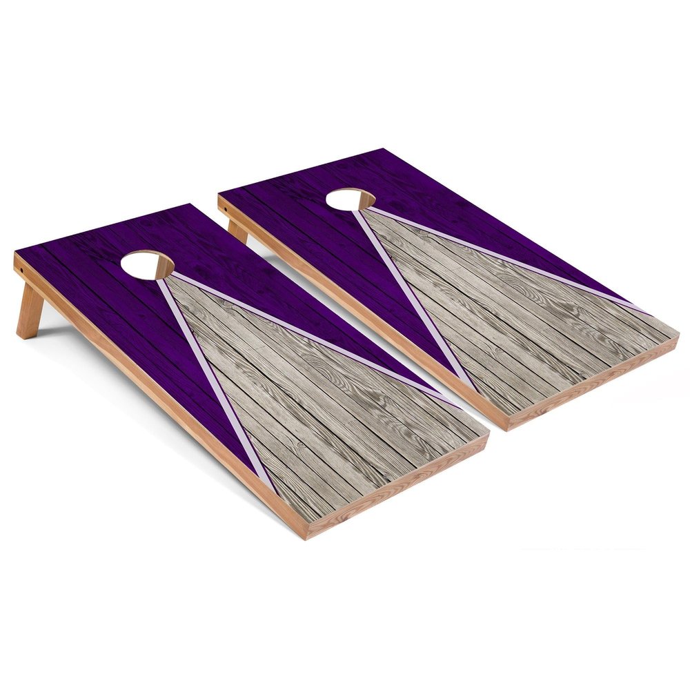 Skip's Garage Purple Pyramid Corn Hole Set - Regular - Include Case + Hole Lights