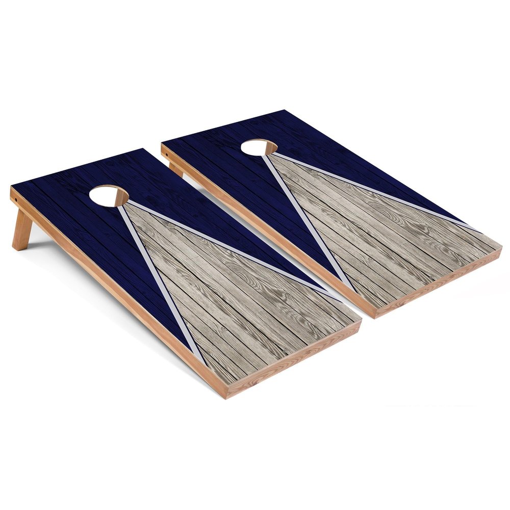 Skip's Garage Navy Pyramid Corn Hole Set - Premium - Include Case + Hole + Edge Lights
