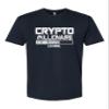 Large Navy Blue Mens Crypto Millionaire Loading Bitcoin Ethereum Funny Deluxe Soft T-Shirt view 2
