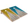 Skip's Garage Yellow and Turquoise Pyramid Corn Hole Set - Premium - Include Edge Lights view 1