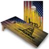 Skip's Garage Gadsden & American Flag Corn Hole Set - Premium - Include Hole + Edge Lights view 1