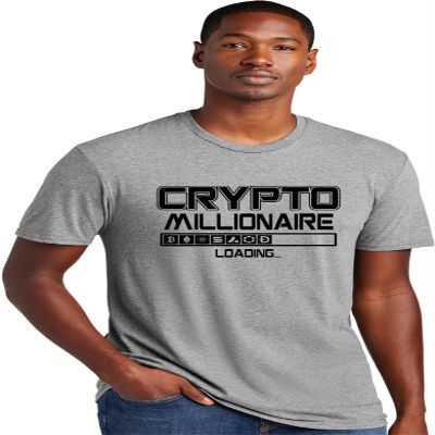 3X-Large Dark Heather Gray Mens Crypto Millionaire Loading Bitcoin Ethereum Funny Deluxe Soft T-Shirt