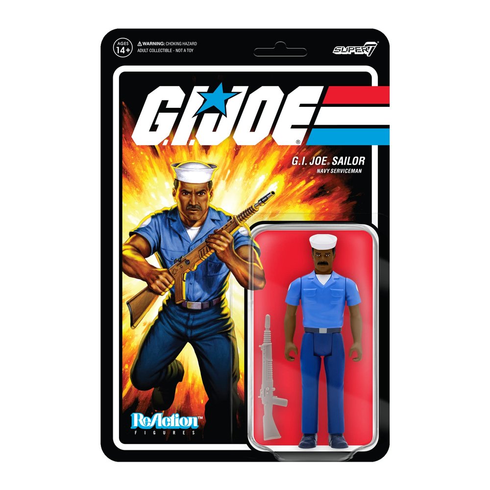 Super7 G.I. Joe Blueshirt Mustache (Brown) 3.75 in Reaction Figure