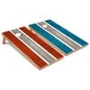 Orange and Turquoise Striped Corn Hole Set - Regular - Include Case + Hole + Edge Lights view 1