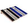 Black and Royal Striped Corn Hole Set - Premium - Include Edge Lights view 1