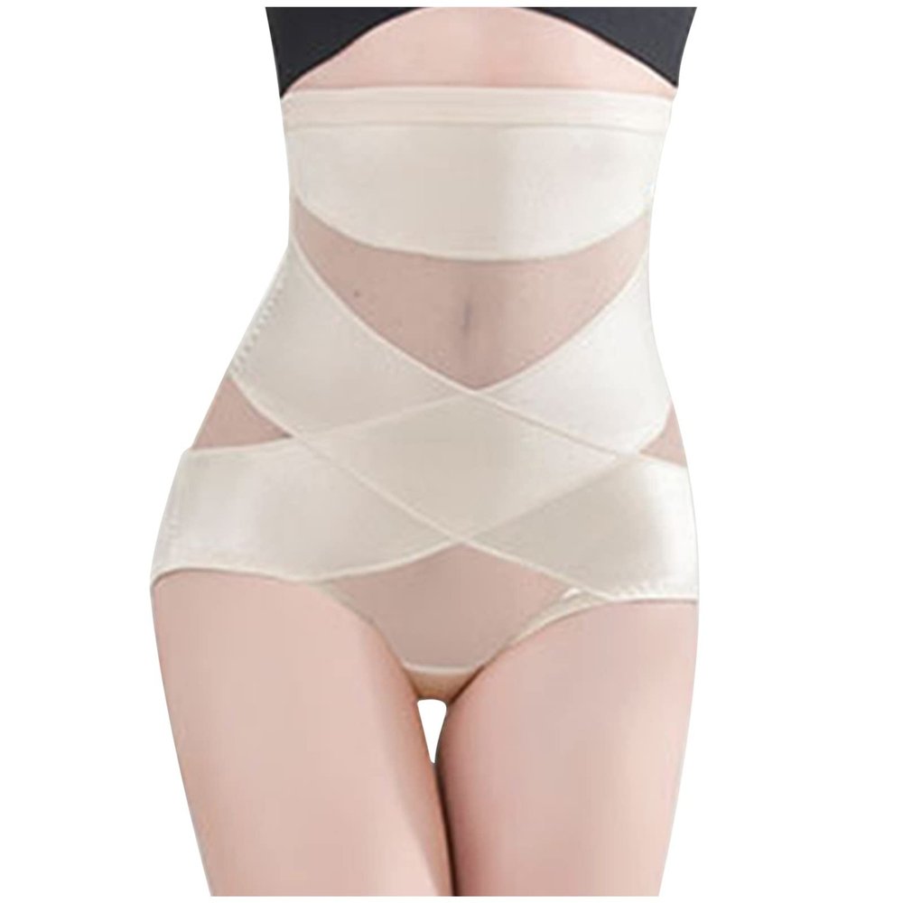tuduoms Women's Shapewear Slimmer Body Shaper Waist Trainer Double Tummy Control Compression Butt Lifter Panties Girdle Khaki